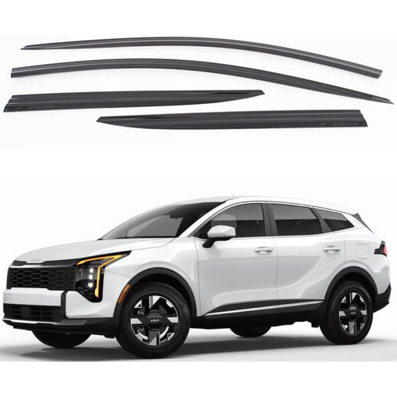 Smoke Tinted Side Window Wind Deflectors 4pcs Compatible with 2026 Sportage, Sportage Hybrid, Sportage Plug-in Hybrid
