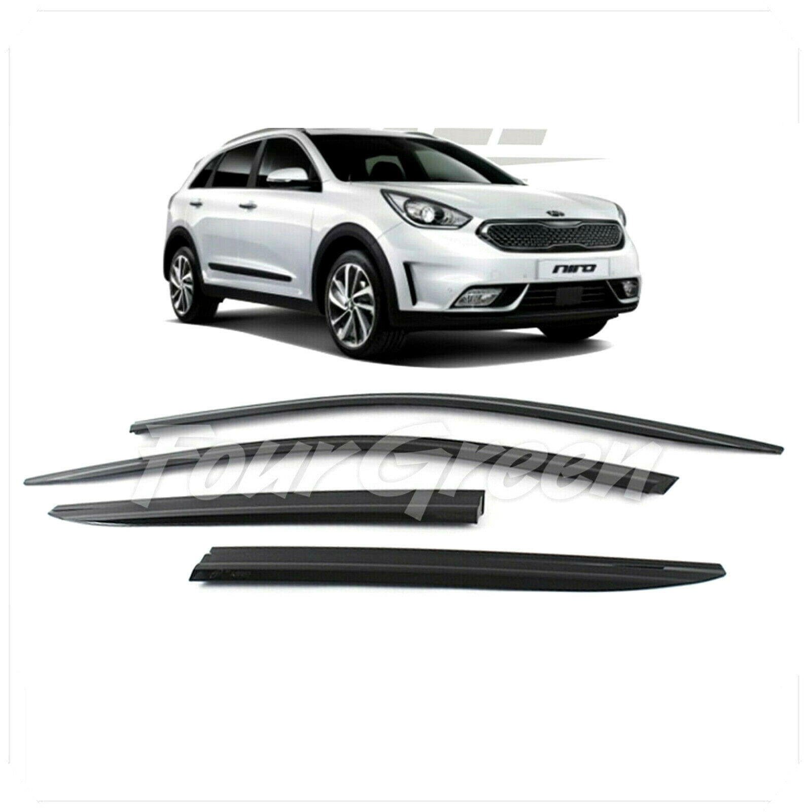 Smoke Window Sun Vent Visor Rain Guards Deflectors 4Pc Set for KIA 2016