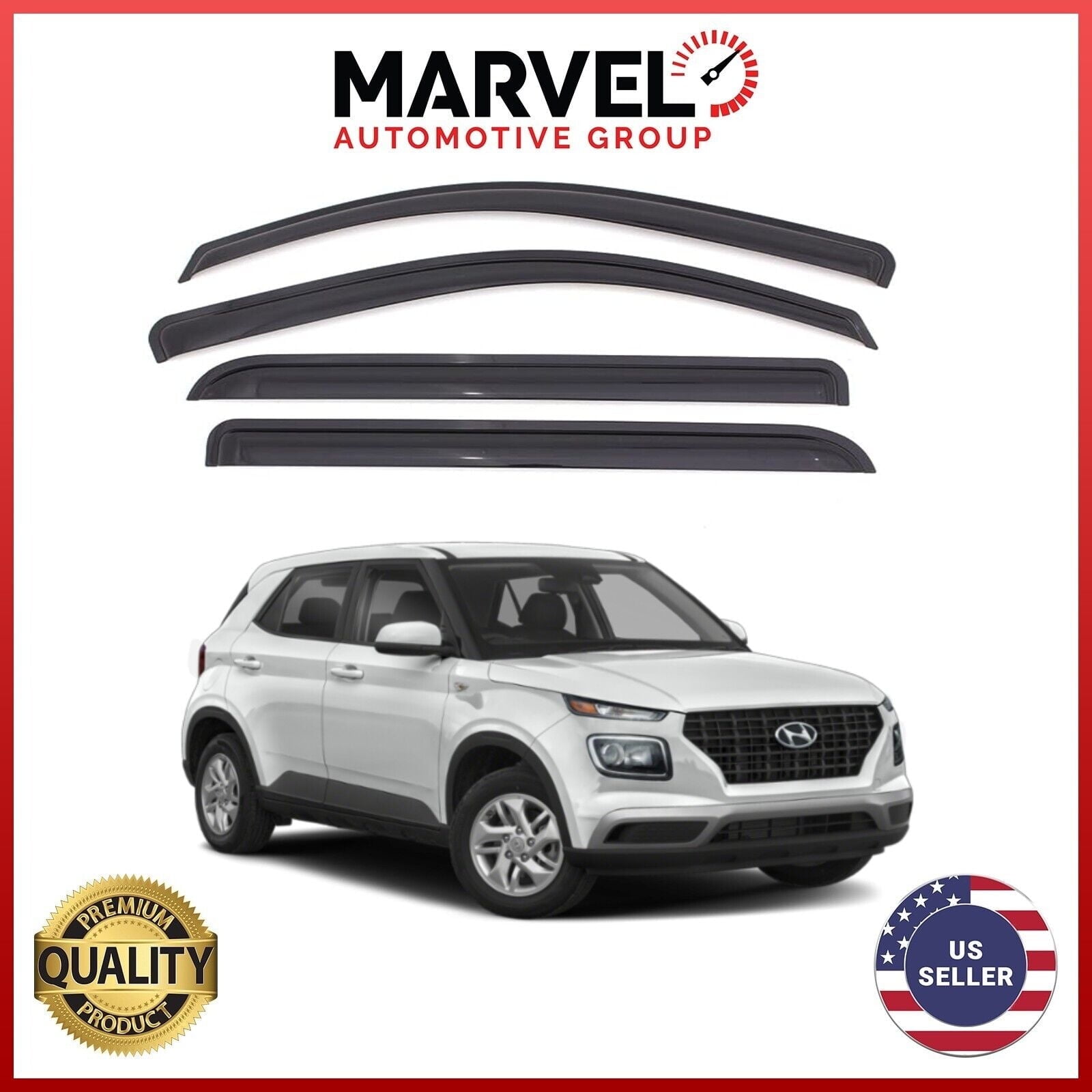 Smoke Window Sun Vent Visor Rain Guards Deflectors for Hyundai Venue 2020-2024