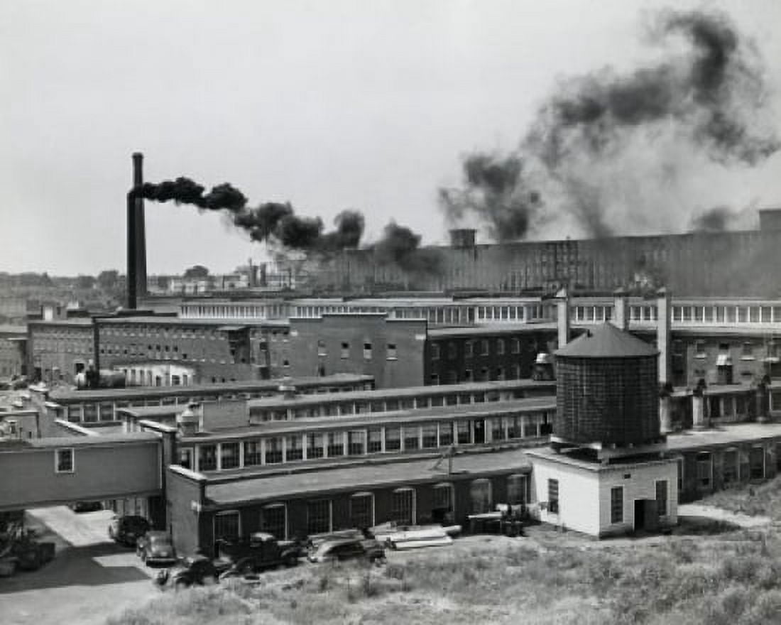 Smoke emitting from the smoke stack of a factory Canvas Art - (18 x 24)