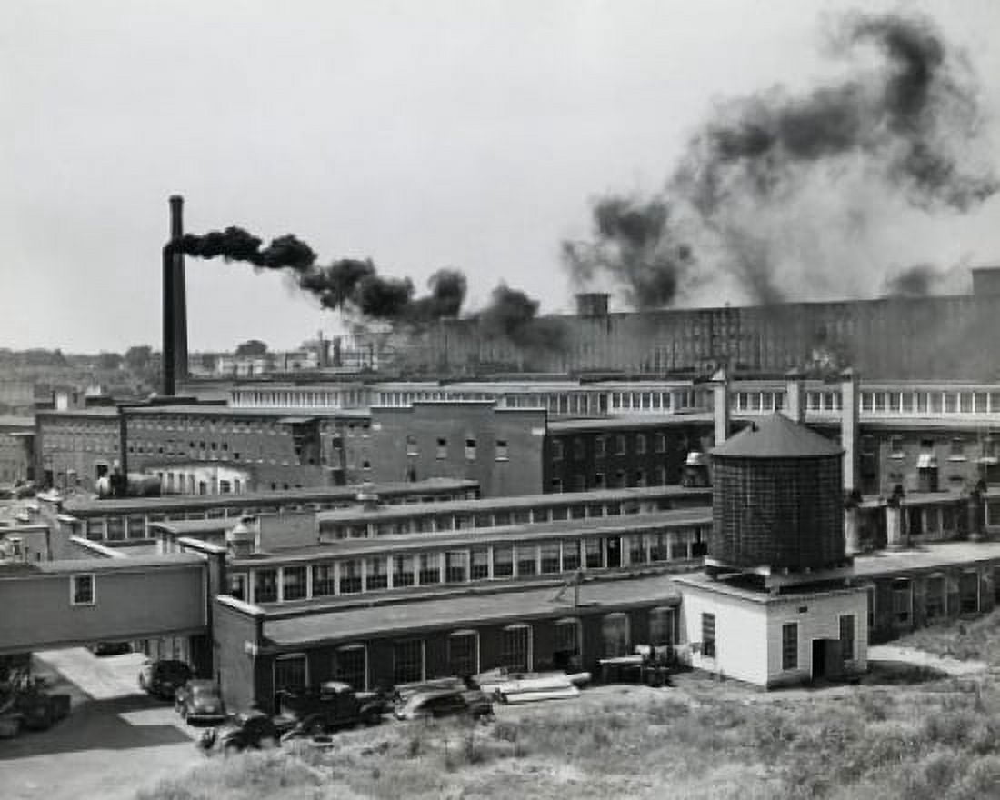 Smoke emitting from the smoke stack of a factory Canvas Art - (24 x 36)