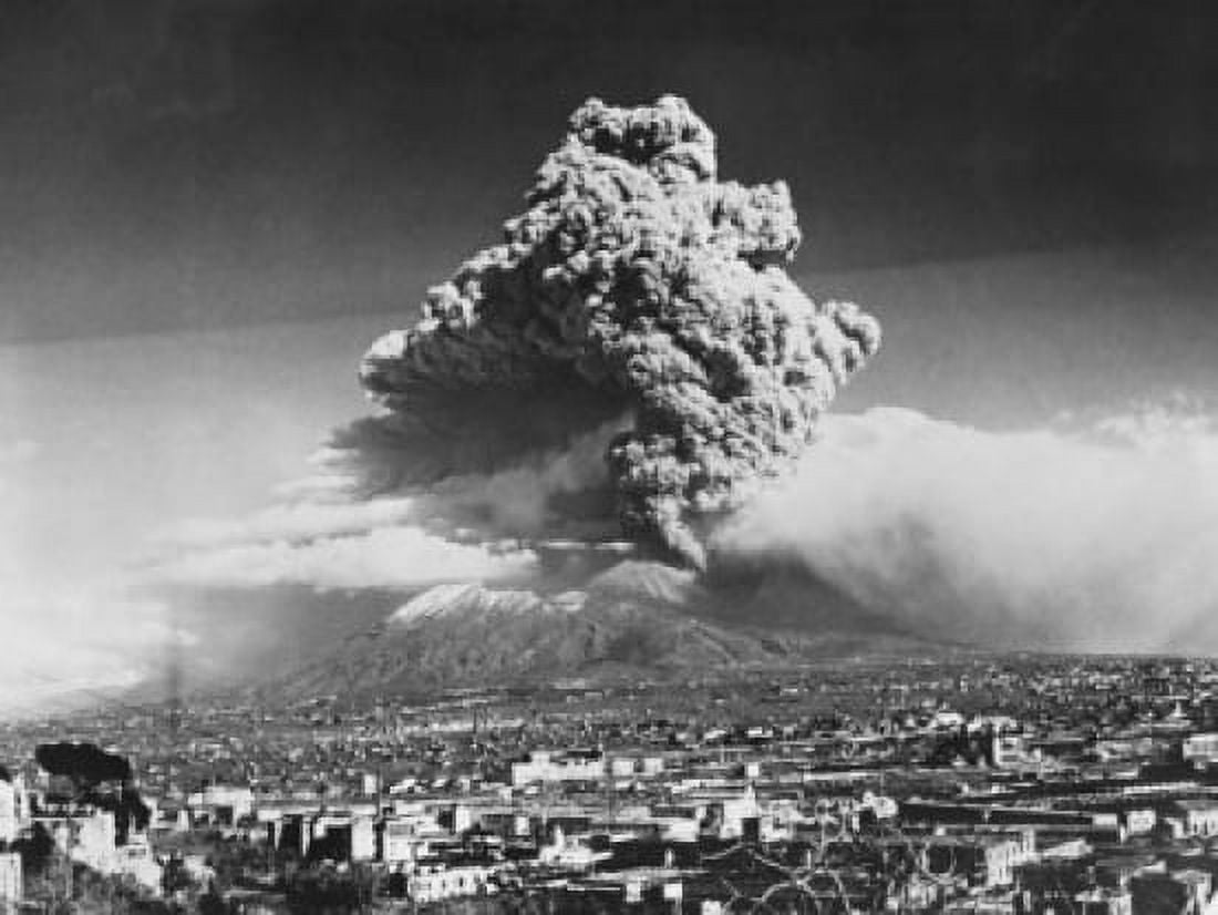 Smoke erupting from a volcano Mount Vesuvius Italy Canvas Art -  (18 x 24)