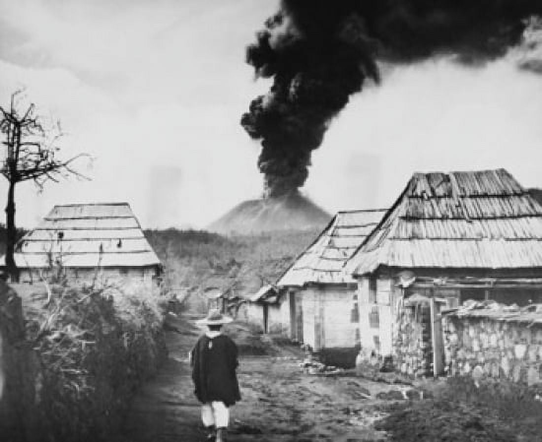 Smoke erupting from a volcano Paricutin San Juan Michoacan Mexico 1943 Canvas Art - (18 x 24)