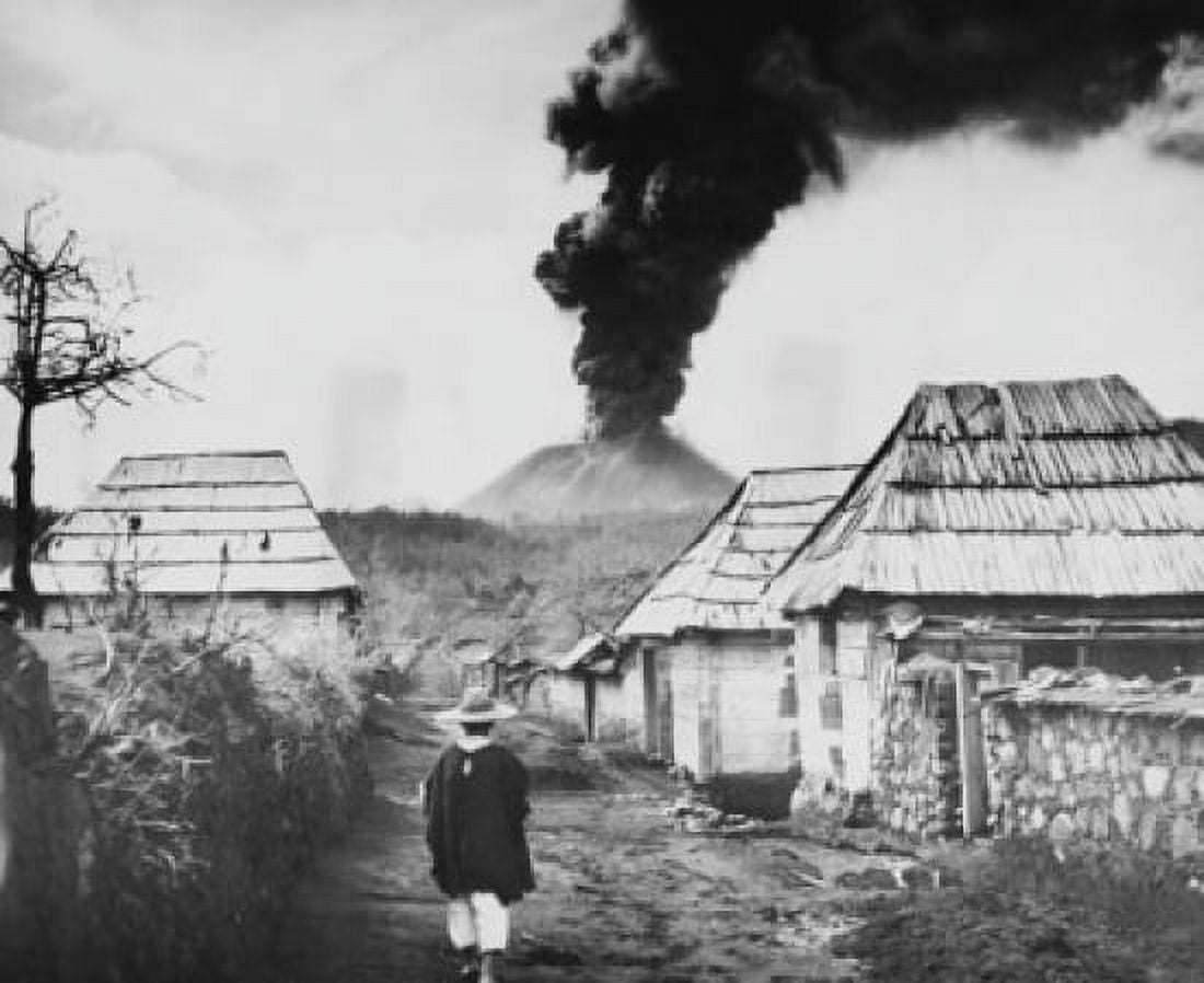 Smoke erupting from a volcano Paricutin San Juan Michoacan Mexico 1943 Canvas Art - (24 x 36)