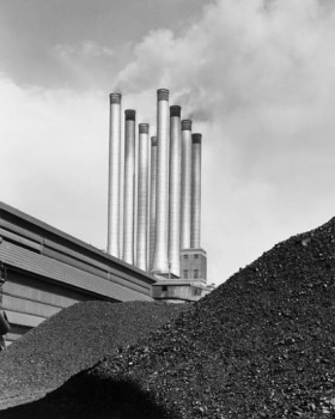 Smoke stacks at a power station Canvas Art - (24 x 36)