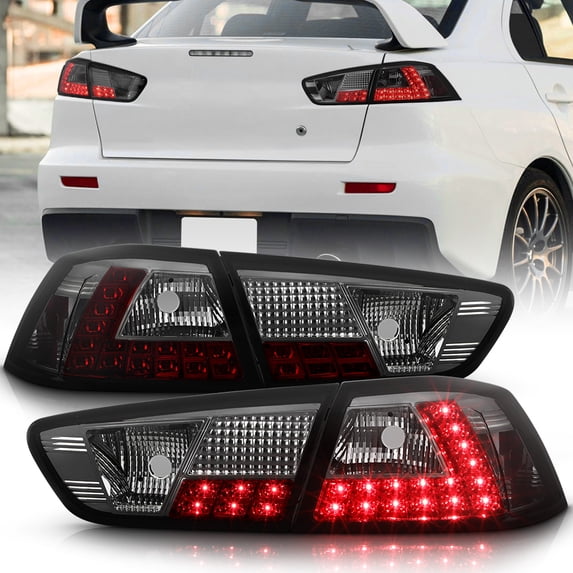 Smoked 2008-2017 Lancer Evolution EVO X 4B11 JDM LED Perform Tail Lights