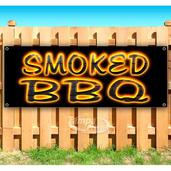 Smoked BBQ 13 oz Vinyl Banner With Metal Grommets