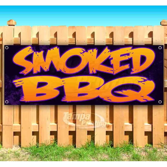 Smoked BBQ 13 oz Vinyl Banner With Metal Grommets