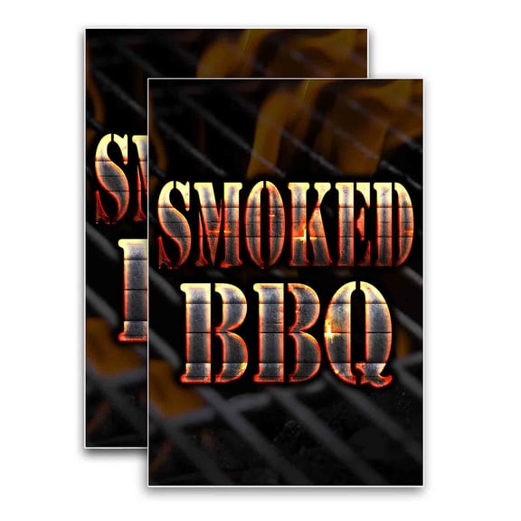 Smoked BBQ (24" X 36") Vinyl Decal Only (Pack of 2) |Sign|Sticker|Poster