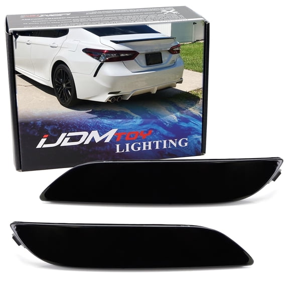 Smoked Black-Out Rear Bumper Reflector Lens Replacement For Toyota 2018-up Camry
