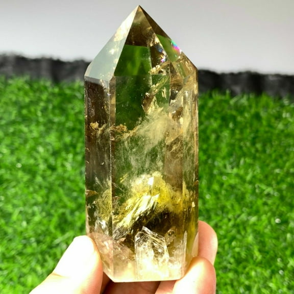 Smoked Citrine Quartz Obelisk Crystal Point Energy Stone Mineral Specimen