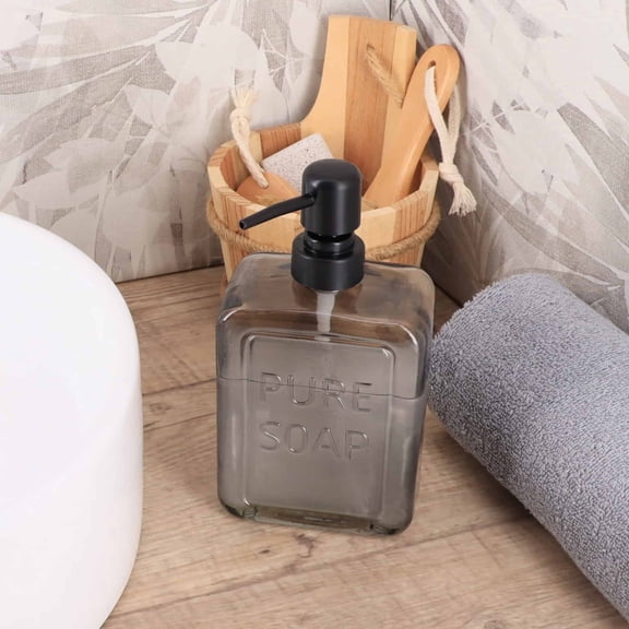 Evideco French Home Goods Glass Gray Novelty Modern Country 18 oz Commercial Soap & Lotion Dispenser