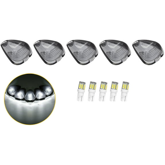 Smoked Len White Light LED Truck Cab Light for 1999-2016 Ford E150-450 and F250-750 Super Duty Pickup Trucks