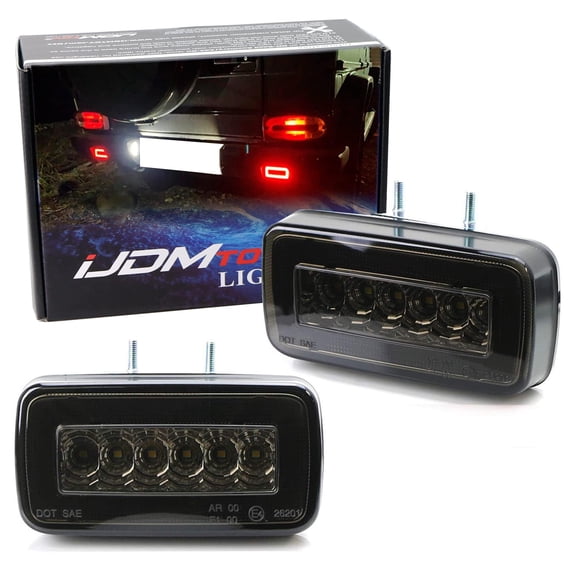 Smoked Lens 3-In-1 LED Rear Fog Backup Light Kit For 1986-2018 Mercedes Benz W463 G-Class G500 G550 G55 G63 AMG, Functions as Rear Fog Driving Brake & Reverse Lights