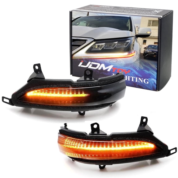 Smoked Lens Dynamic Sequential Blink/Flow Full LED Side Mirror Turn Signal Light Assembly Kit For Lexus 2010-21 GX460, 2013-21 LX570