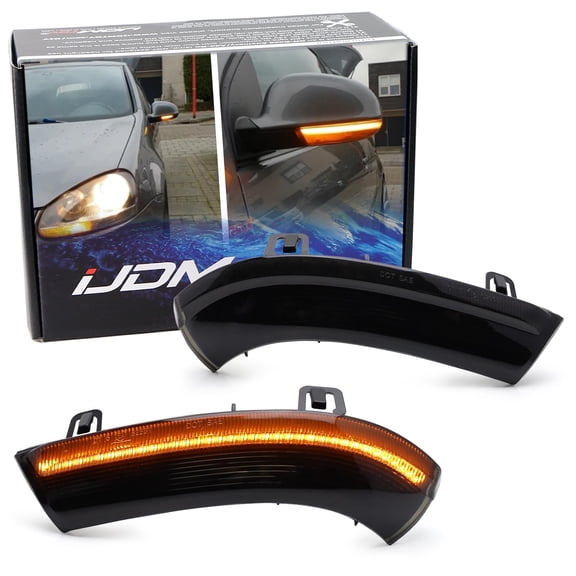 Smoked Lens Dynamic Sequential Blink/Flow Full LED Side Mirror Turn Signal Light Assembly Kit For Volkswagen MK5 Golf GTI R32 Rabbit Jetta B5.5 B6 Passat, etc