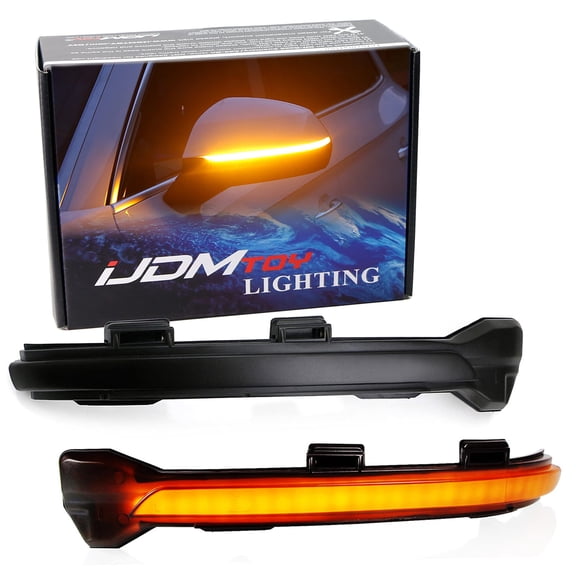 Smoked Lens Dynamic Sequential Blink LED Side Mirror Turn Signal Light Strip Assembly For Volkswagen: 2015-2021 Golf GTI MK7 VII