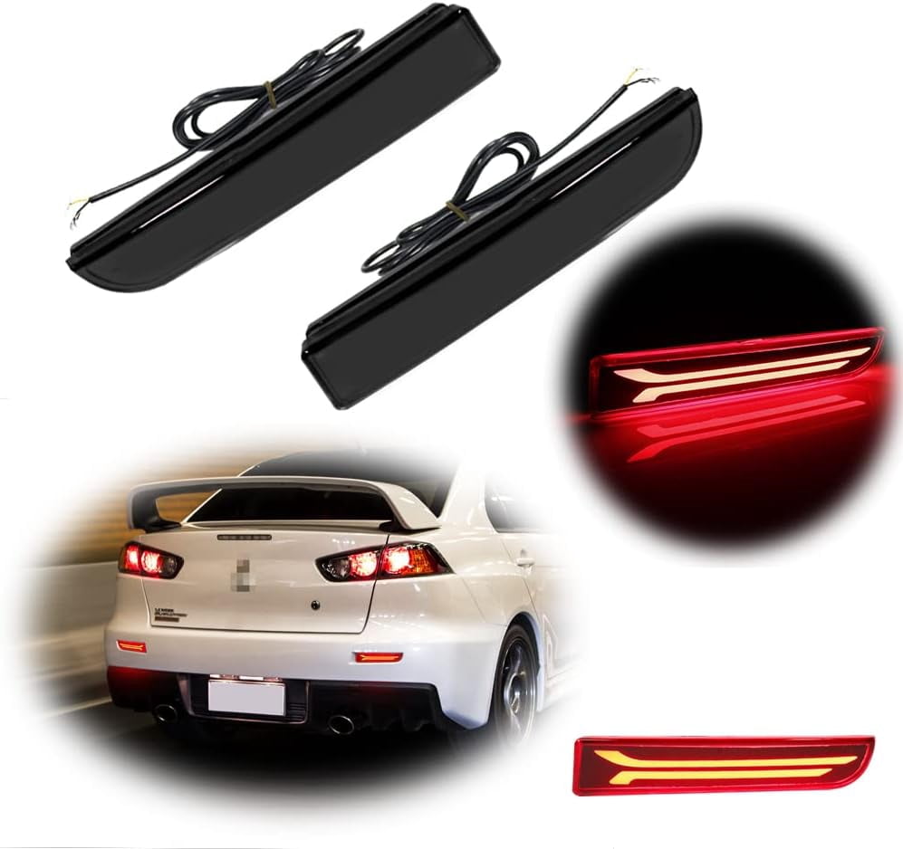 Left Side Red Rear Bumper Reflector Brake Light Compatible With BMW F30 F31 F32 F33 F34 F35 F36 2011-2015 - Part #63147301187