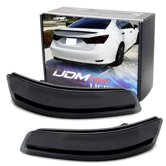 Smoked Lens Rear Bumper Reflector Lenses For 2013-2018 Lexus ES250 ES350 ES300h, 2013-2020 GS200t GS250 GS300 GS350 GS460 GS450h GS-F etc., OE-Spec LH RH Assembly