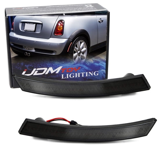 Smoked Lens Red Full LED Rear Side Marker Light Kit For 2002-08 MINI Cooper R50 R52 R53 1st Gen, Powered by SMD LED, Replace OEM Back Sidemarker Lamps