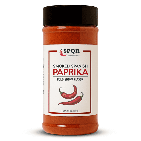 Smoked Paprika XL 7 Ounce Jar Gourmet Restaurant Grade Bold Smoky Spanish Paprika Flavor by SPQR Seasonings