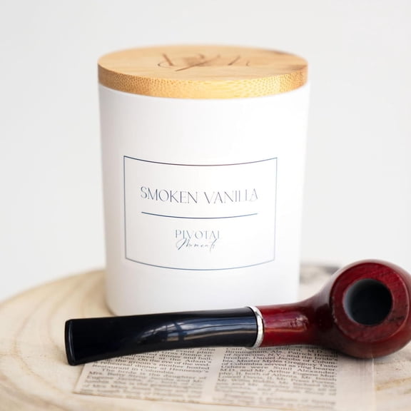 Smoked Vanilla Candle – Warm Vanilla with Wood & Spice – Clean Burning Coconut Soy Wax – Non-Toxic, Long-Lasting 60-Hour 12oz Glass Candle – Relaxation, Home Décor & Gifts