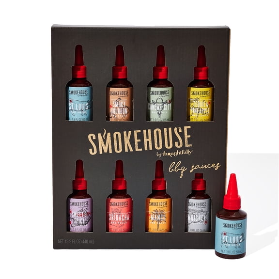 Smokehouse BBQ Sauce Variety Pack, Gourmet BBQ Sauce Gift, Set of 8 | Grill Master Gift for Men, Foodie, Backyard BBQ, Holiday Entertaining, Christmas, Sauce Lovers, Tailgating, Stocking Stuffer