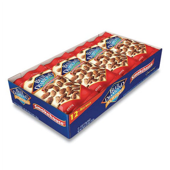 Smokehouse Flavored Almonds, 4 oz Bag, 12 Bags/Box | Bundle of 10 Boxes