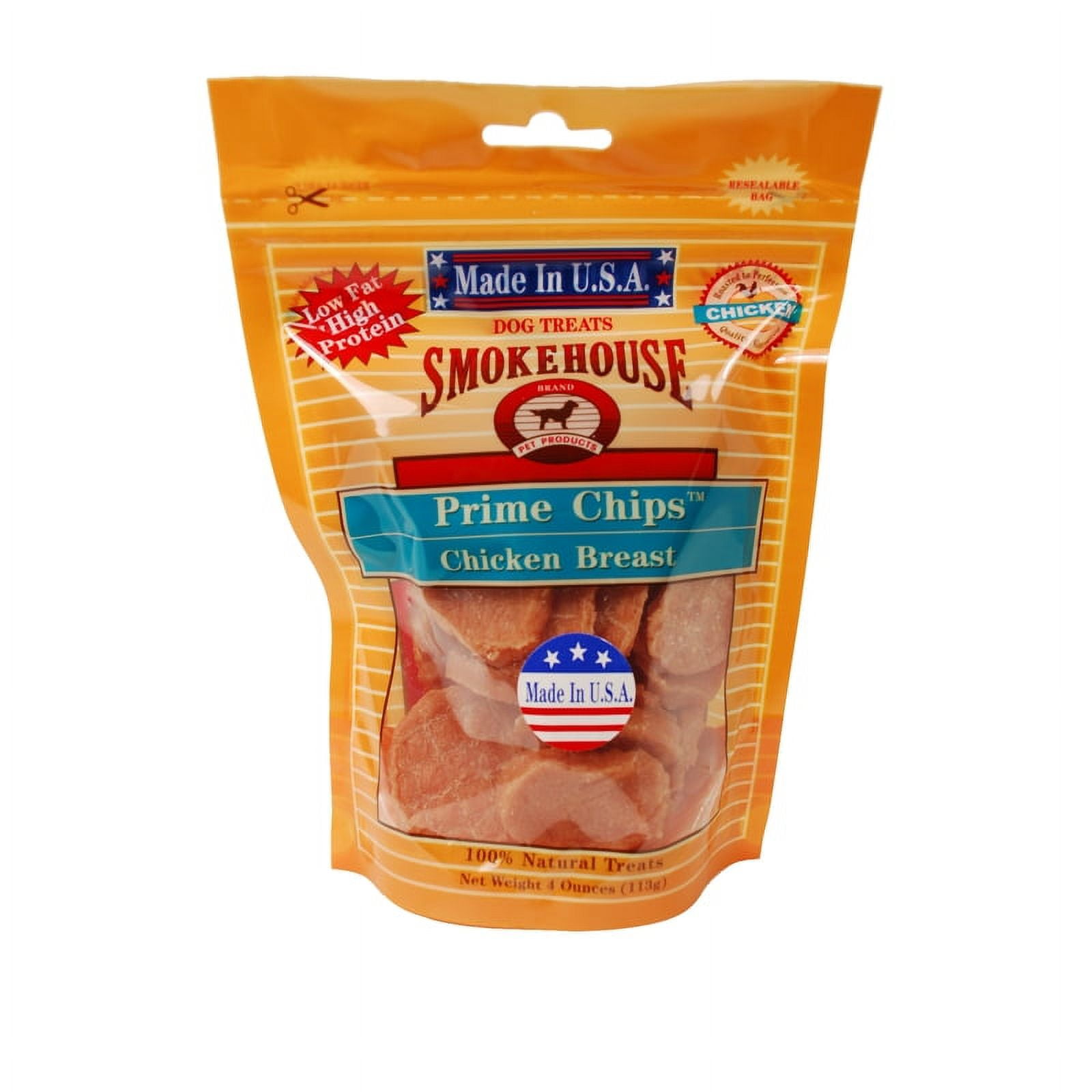 Smokehouse Prime Chips Dog Treat, Chicken, 1 Each/4 Oz