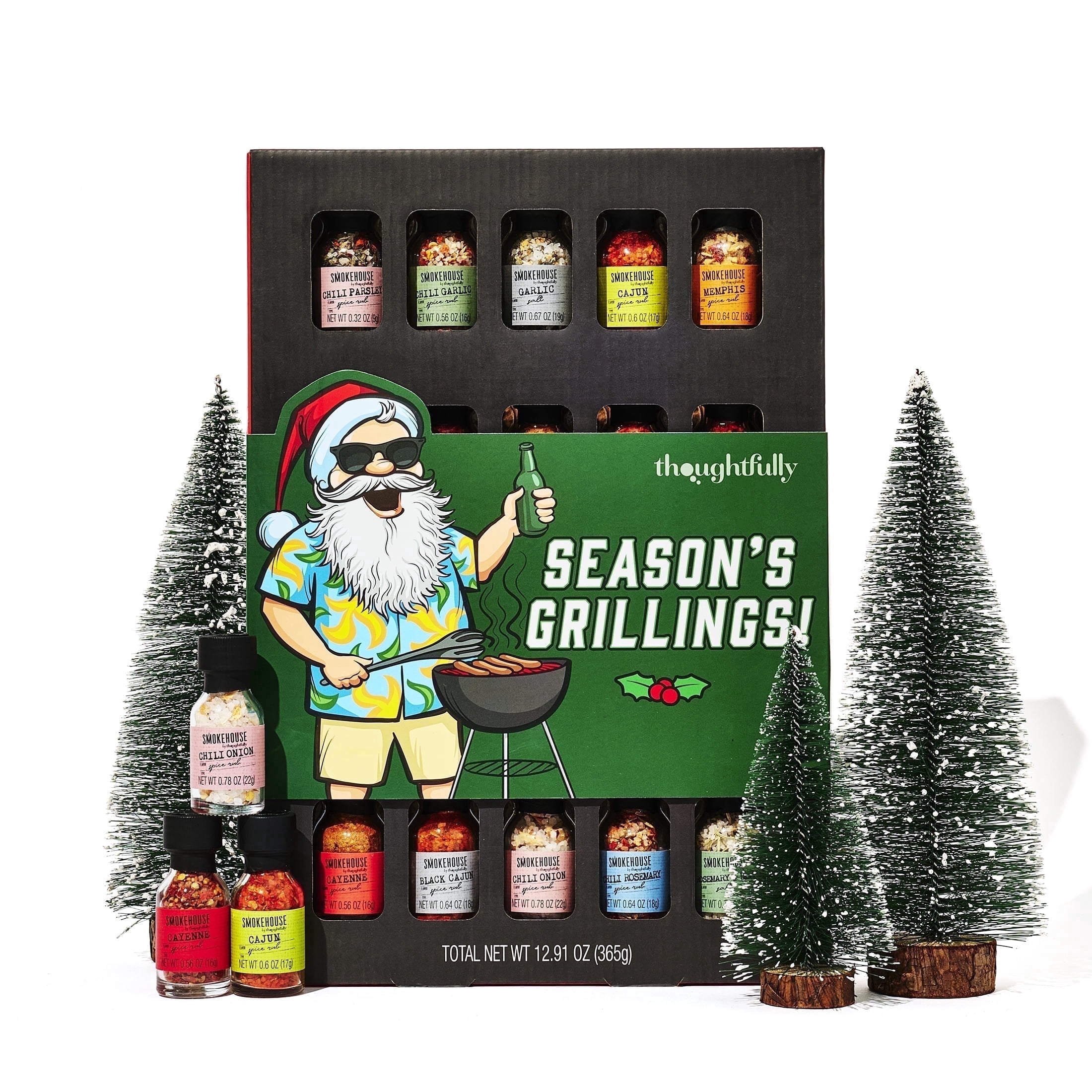 Smokehouse by Thoughtfully Grilling Spice Bbq Seasonings and Rubs Gift Set, Flavors Included, Holiday Wrap, Powder Form, Set of 20