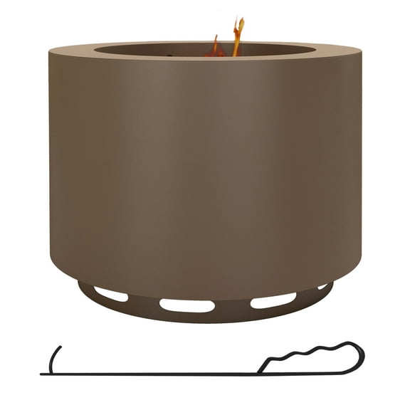 Smokeless , 19" Portable Wood Burning Firepit with , Low Smoke Camping Stove for Backyard Patio Picnic, Stainless Steel, Bronze