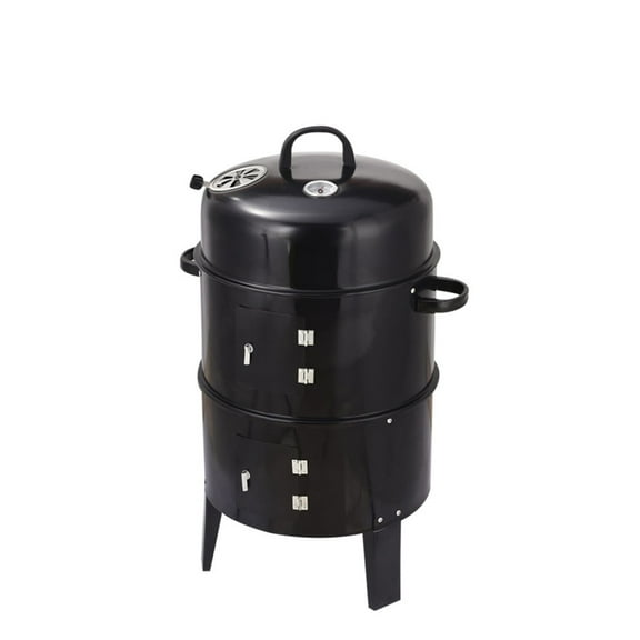 Smokeless Charcoal Wood-Fired Grill - Oil-Free Outdoor Double-Layer Braising and Smoking Stove with No Flip Required for BBQ Enthusiasts