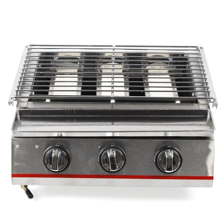 Smokeless Commercial 3 Burners Grill Outdoor BBQ Infrared Cooker Gas LPG Grill