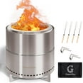 thumbnail image 1 of Smokeless-Fire-Pit | 19-Inch | 304 Stainless-Steel-Firepit | Portable Outdoor Pits with Stand for Camping | Bag & Sticks & Holders | Solo Wood Burning Bonfire | Low Smoke Stove, 1 of 16