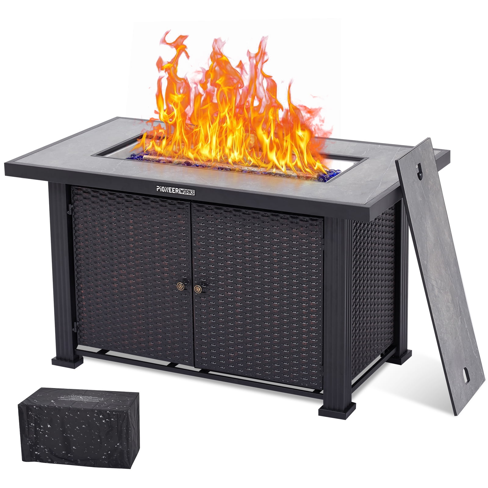 Smokeless Fire Pit Tables for Outside Patio, 50000 Btu 44 Inch Propane