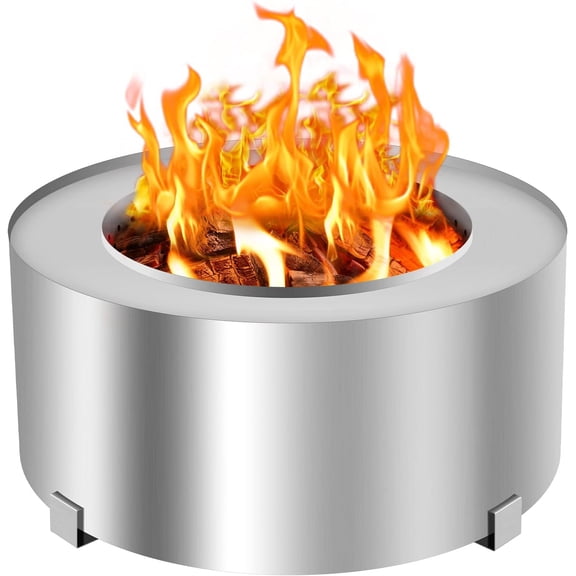 Smokeless Fire Pits Outdoor 28.5 Inch Stainless Steel Stove Bonfire Wood Burning Firepit for Picnic Camping Backyard