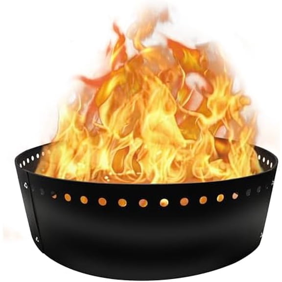 Smokeless Fire Ring Liner - 45" X 12" - Premium Heat Resistant Coated Carbon Steel Portable Fire Ring Insert for in or Above-Ground. Outdoor Camping Bonfires & Gatherings$$Garden &