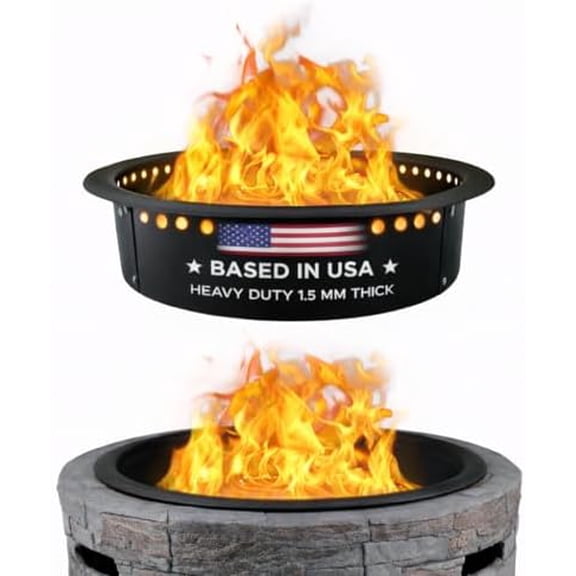 Smokeless Fire Ring Liner - 46" OD & 40" ID - Premium Carbon Steel FireRing with Heat Resistant Coating - DIY Portable Smokeless Fire Ring Designed for Memorable Gatherings Under The Stars