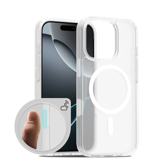Allytechgroup Magnetic Case for iPhone 14, Built-in Camera Control Button Support Wireless Charging Slim Anti-stain Silky Touch Shockproof Protective Back Cover Bumper, Clean