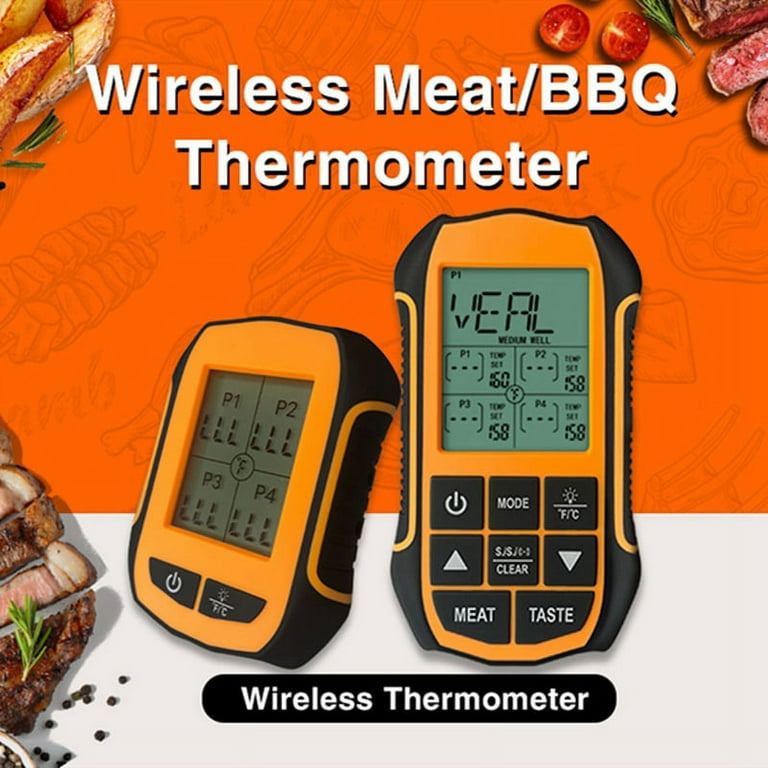 Wireless Meat Thermometer for Grilling & Smoking - Digital BBQ Thermometer  with 490ft Remote Range