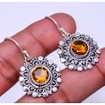 thumbnail image 1 of Smokey 925 Sterling Silver Bali Earring 1.33" E_9336_134_22, Gemstone Silver Jewelry, New Year Sale, Valentin's Day Gift, 1 of 2