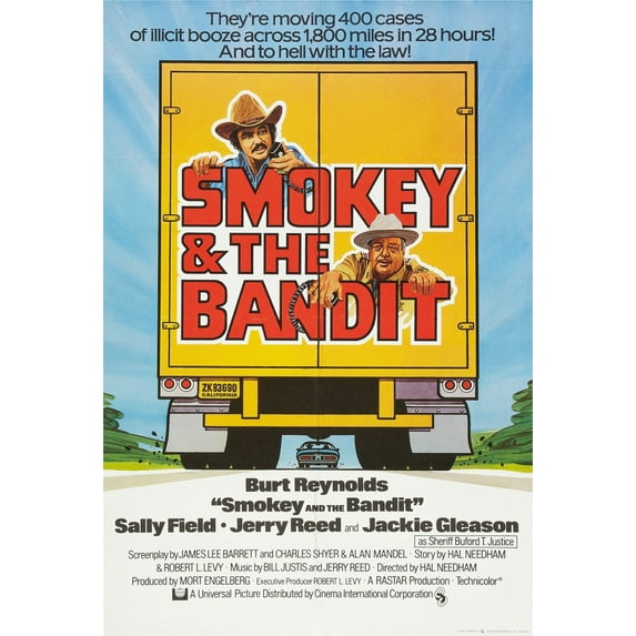 Smokey And The Bandit Burt Reynolds (Top) Jackie Gleason 1977 Movie Poster Masterprint (24 x 36)