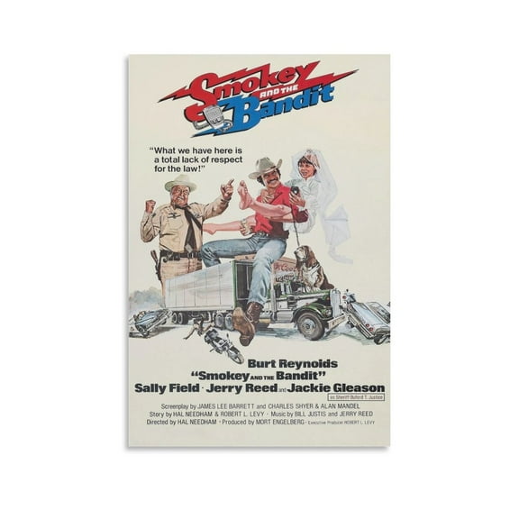 Smokey And The Bandit Retro Movie Poster (2) Wall Art Poster Scroll Canvas Painting Picture Living Room Decor Home 12x18inch(30x45cm)