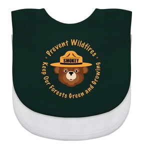 BabyFanatic Officially Licensed Infant Unisex Baby Bibs 2 Pack - Smokey The Bear
