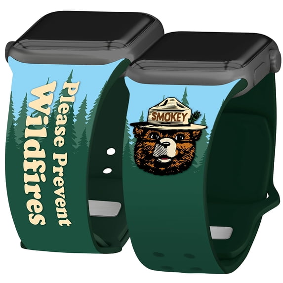 Smokey Bear HD Watch Band for Apple Watch - 42/44/45/49mm(46mm Series 10) Short Prevent Fires by Affinity Bands