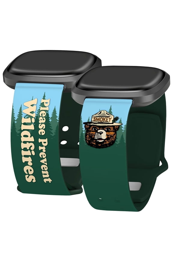 Smokey Bear HD Watch Band for FitBit Versa 3 & Sense (20mm Long Prevent Fires) by Affinity Bands