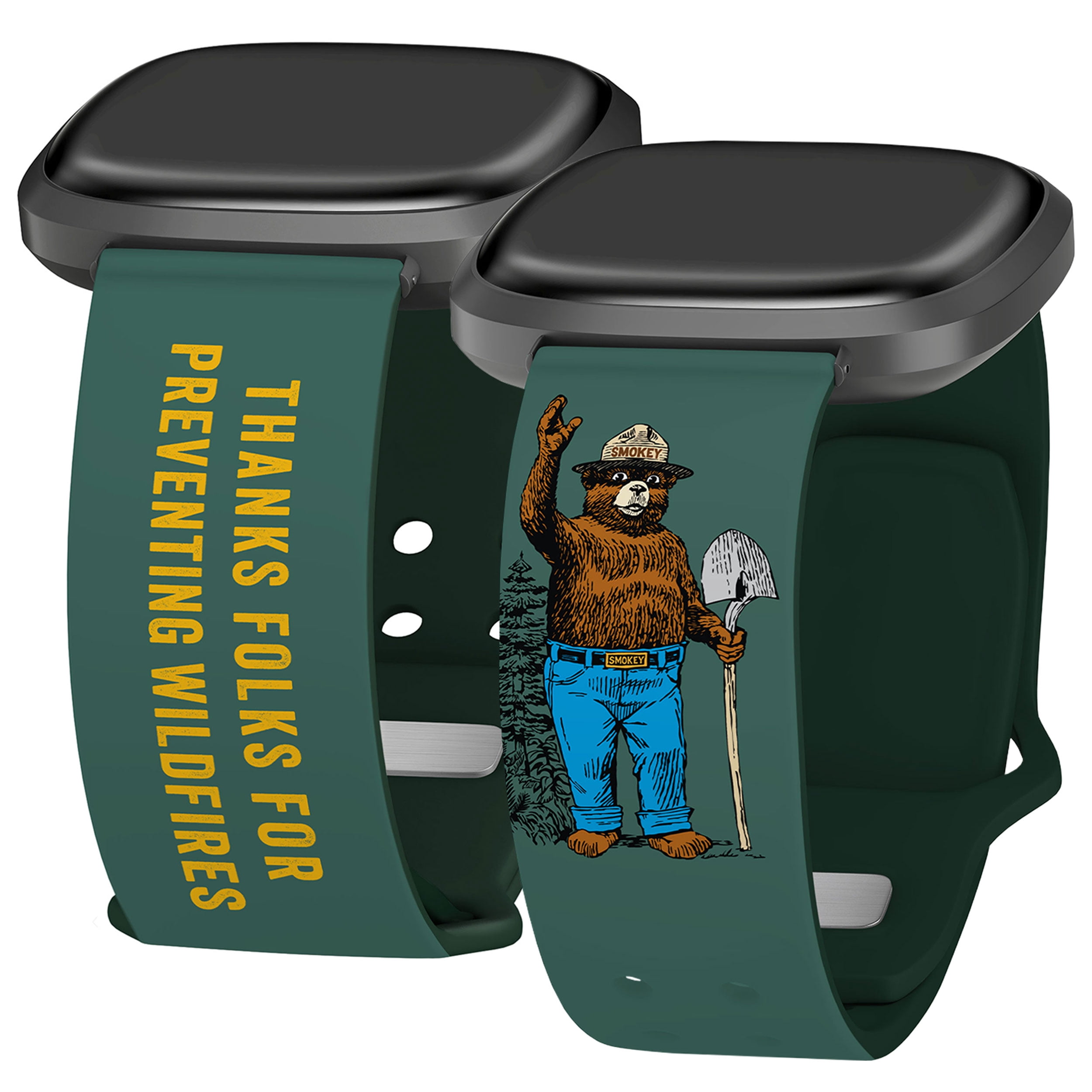 Smokey Bear HD Watch Band for FitBit Versa 3 & Sense (20mm Short Thanks Folks) by Affinity Bands