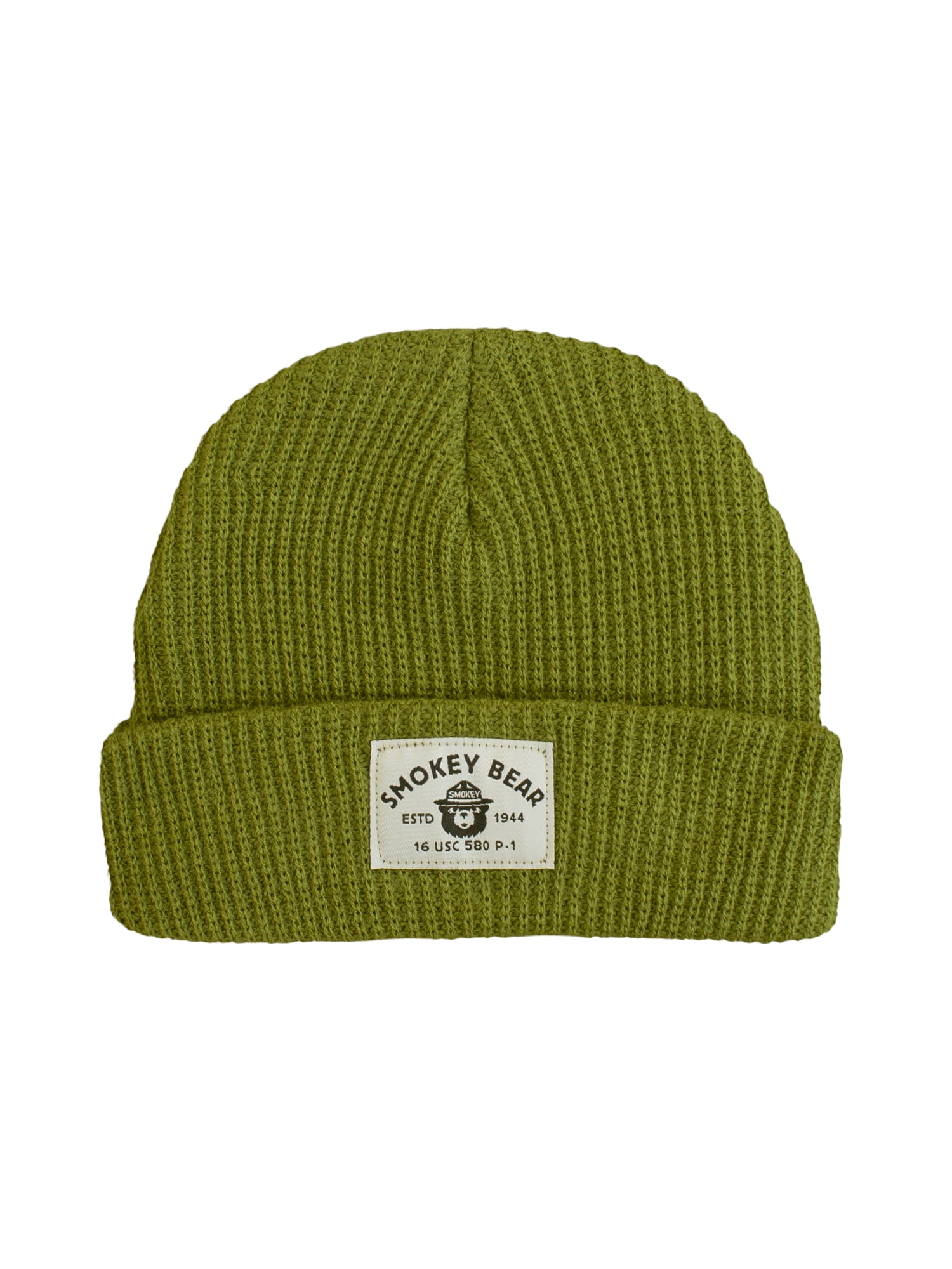 Smokey Bear Label Men's Olive Beanie