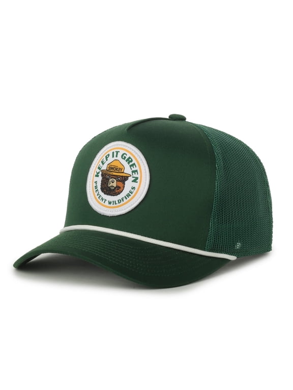 Logo Structured Trucker Hat, Dark Green, Adjustable Snapback