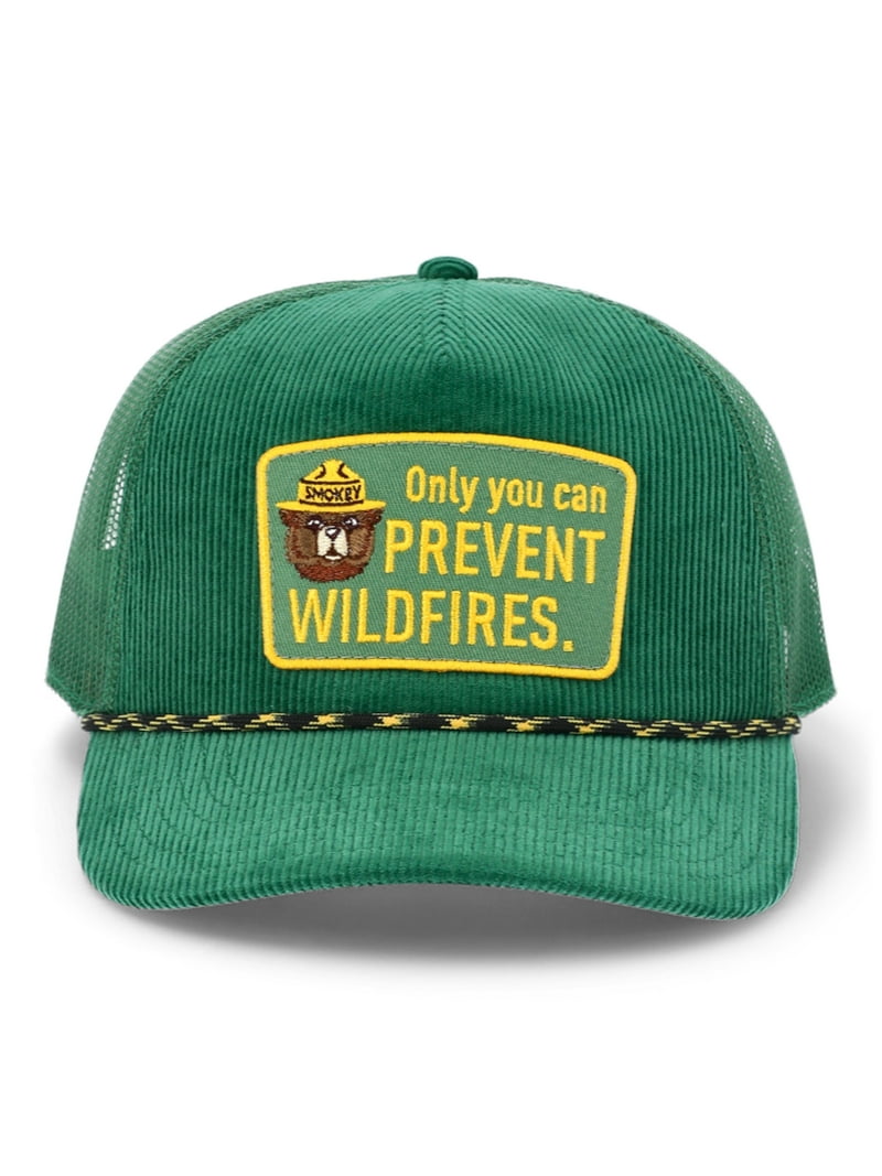 Smokey Bear Men's Snapback Sport Hat, Green